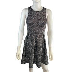 Everly Women’s Small Holiday Silver Sparkle Fit & Flare Mini Dress Sleeveless